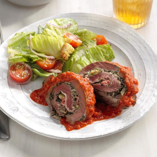 Italian stuffed beef rolls