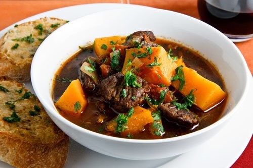 Italian style beef stew with butternut squash