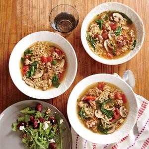 Italian turkey and orzo soup