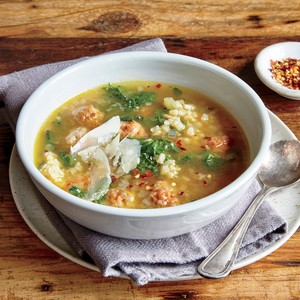 Italian wedding risotto soup