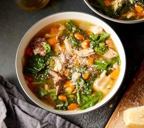 Italian wedding soup (Minestra maritata)