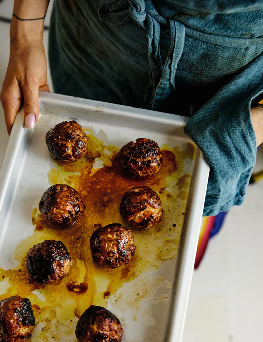 Ixta's guava, curry & chile meatballs