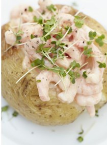 Jacket potato with shrimp and Marie Rose sauce