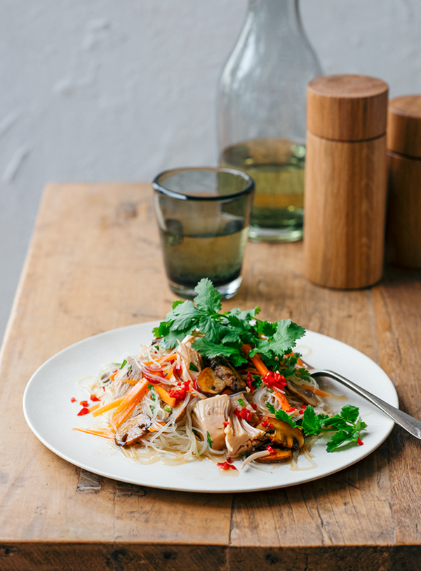 Jackfruit and rice noodle salad