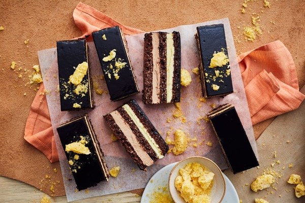 Jaffa & hazelnut Opera cake
