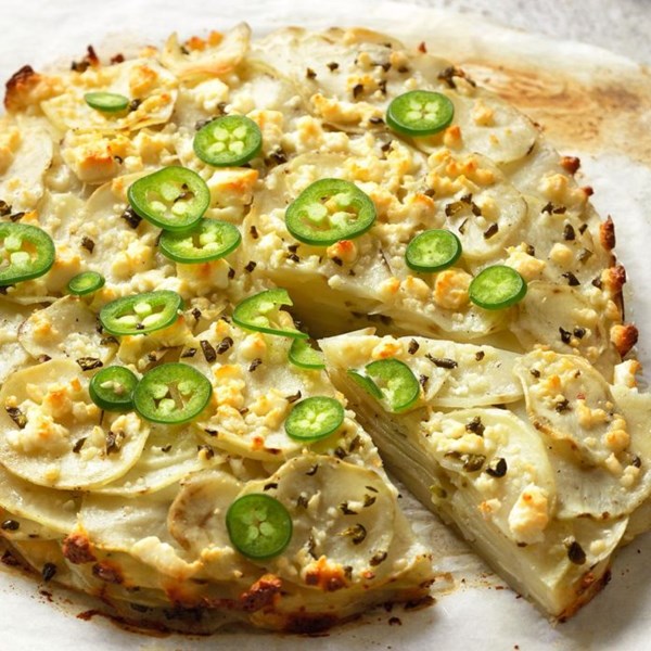 Jalapeno & cotija cheese potato stack pie