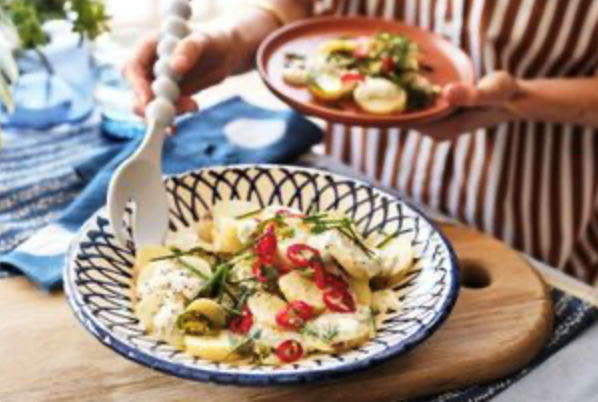 Jalapeno and kipfler potato salad