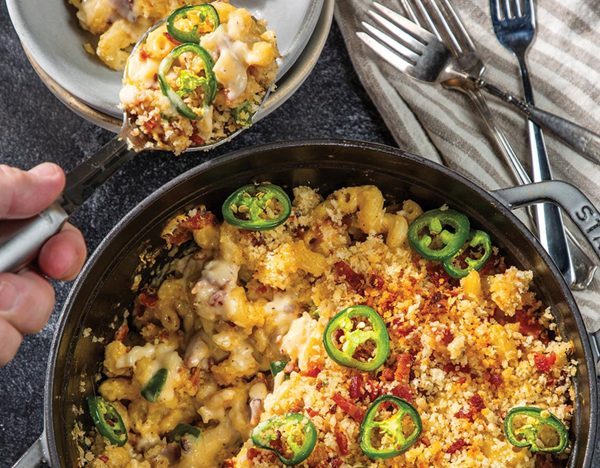 Jalapeño-bacon mac and cheese