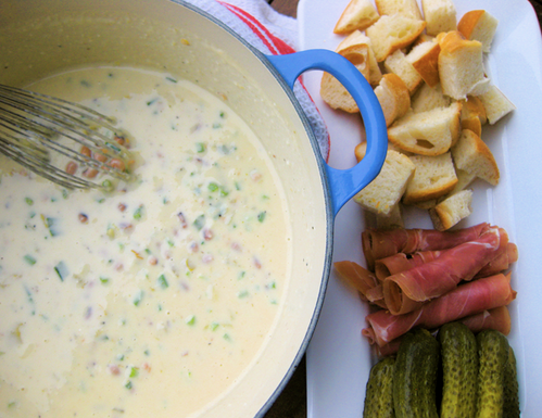 Jalapeno black-eyed pea fondue