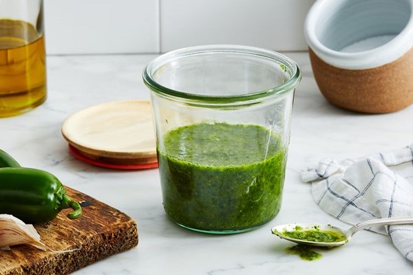 Jalapeño-cilantro stem marinade