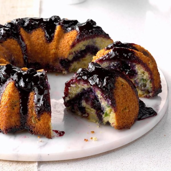 Jalapeno cornbread filled with blueberry quick jam
