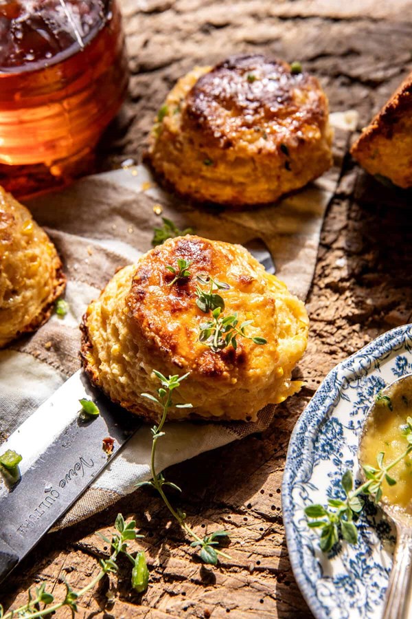 Jalapeño honey butter cheddar corn biscuits