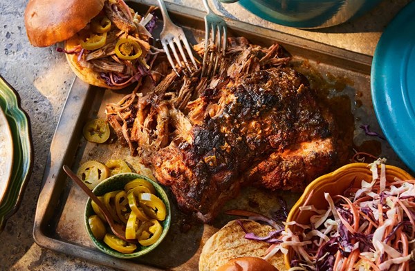 Jalapeño honey pulled pork with lime slaw