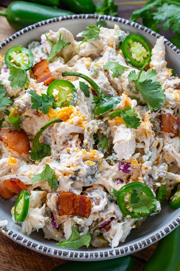 Jalapeno popper chicken salad