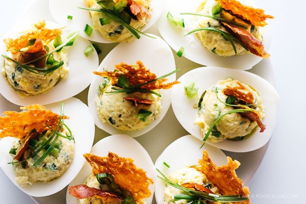 Jalapeño popper deviled eggs
