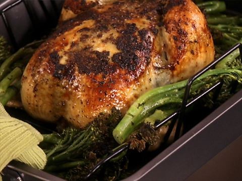 Jalapeno roasted chicken with baby broccolini