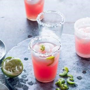 Jalapeño-watermelon margaritas