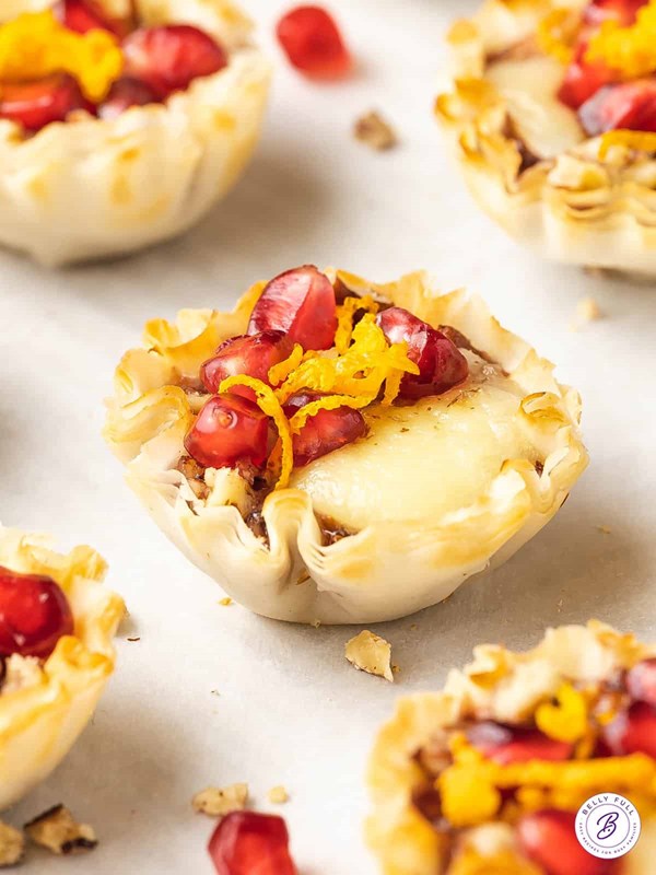 Jam and Brie phyllo bites