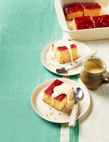 Jam and coconut sponge