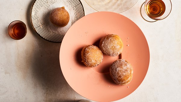 Jam-filled challah doughnuts