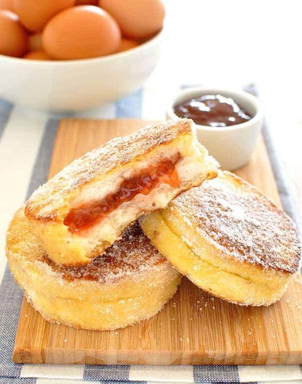 Jam jelly doughnut French toast