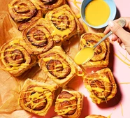 Jam roly poly buns