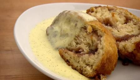 Jam roly poly pudding