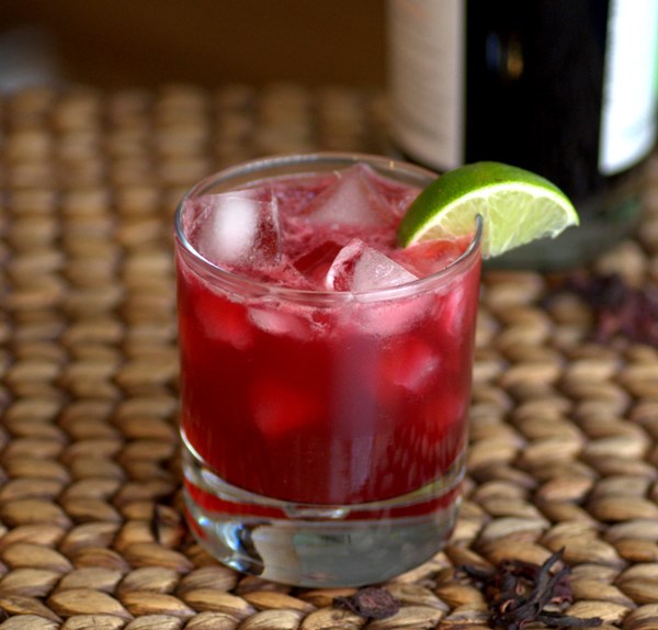 Jamaica-infused tequila margaritas