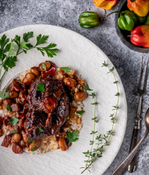 Jamaican-style oxtail and butter bean stew