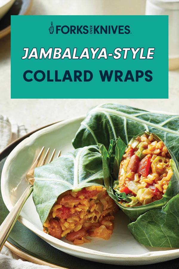Jambalaya-style collard wraps