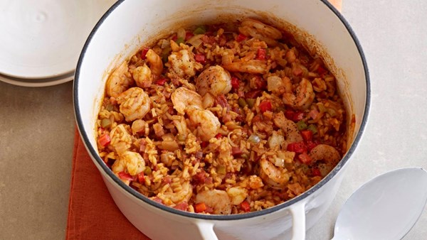 Jambalaya with shrimp and ham