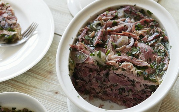 Jambon persillé with sauce gribiche