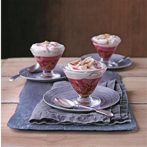 James's Yorkshire rhubarb trifle with rum-soaked parkin
