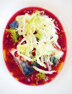 Jamie Oliver's fresh mackerel cooked in pomegranate, lime juice and tequila