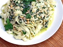 Jamie Oliver's summer tagliatelle with parsley and pine nuts