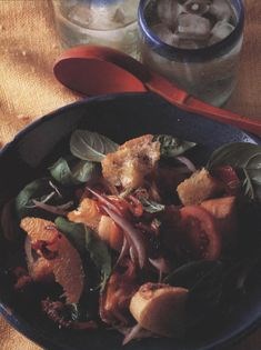 Jamie’s ciabatta bread salad with oranges and red onions