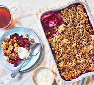 Jammy berry granola crisp