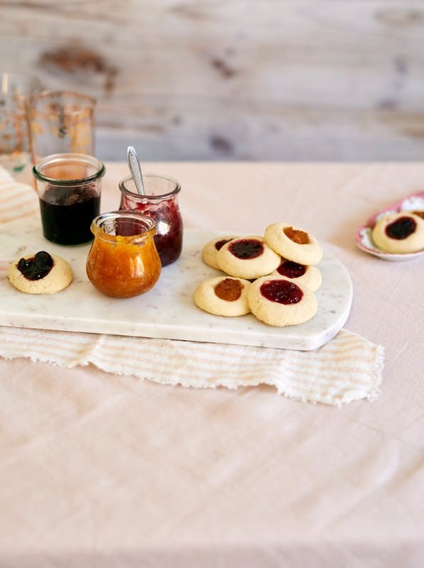 Jammy shortbread thumbprint cookies