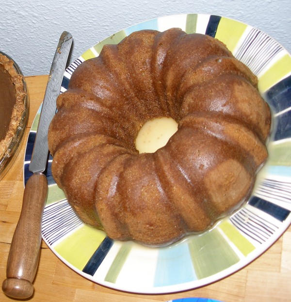 Janet's cardamom cake with brown sugar icing