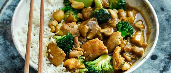 Japanese chicken, broccoli and mushroom curry