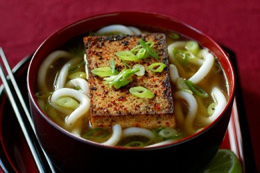 Japanese chilli tofu with udon noodles