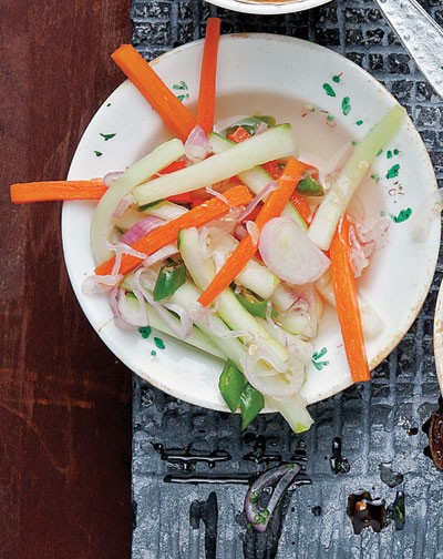 Japanese cucumber and carrot pickle (Acar timun)