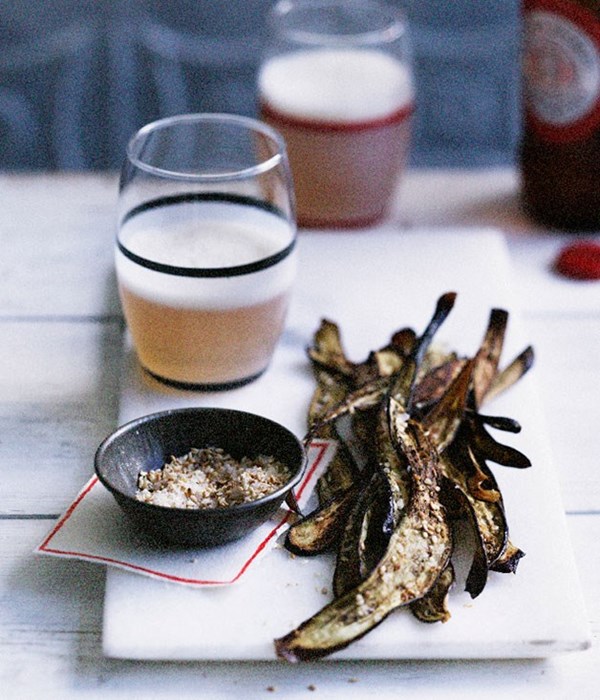 Japanese eggplant chips with sesame salt