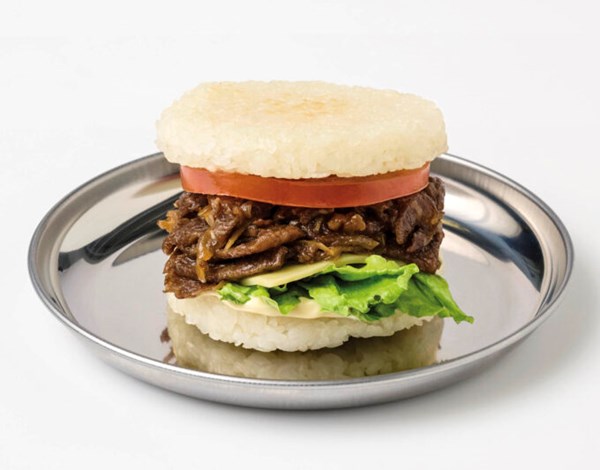 Japanese ginger beef rice burger