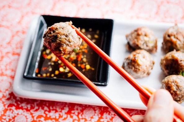 Japanese gyoza burgers, balls & bangers