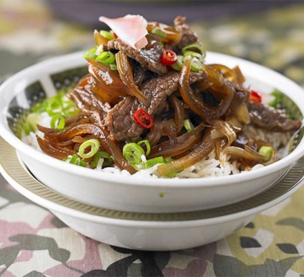 Japanese mirin-poached beef