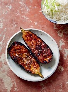 Japanese miso grilled aubergine (Nasu dengaku)