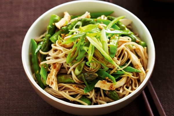 Japanese poached chicken and soba noodle salad