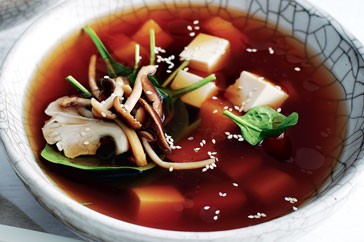 Japanese pumpkin & tofu soup
