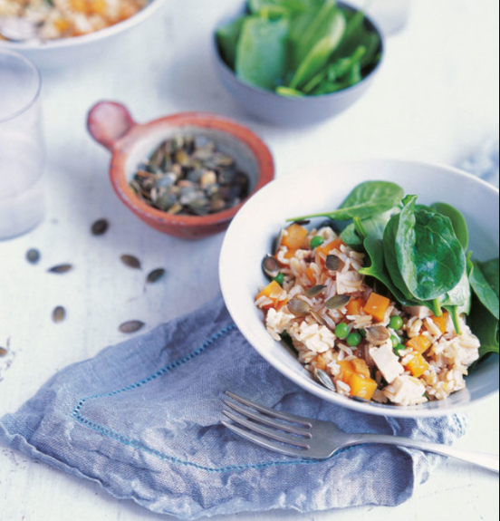 Japanese pumpkin, tofu and tamari rice